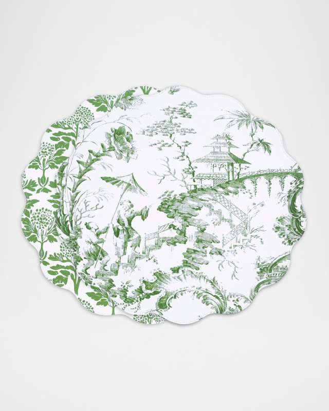 VIDA Chinoiserie Reversible Round Placemats, Set of 4